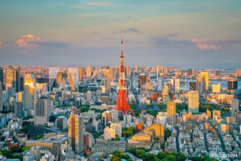 Picture of Tokyo skyline  with Tokyo Tower in Japan